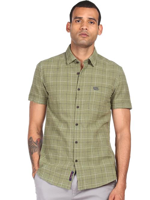 green checked casual shirt - 18074927 - Very Small Image - 1