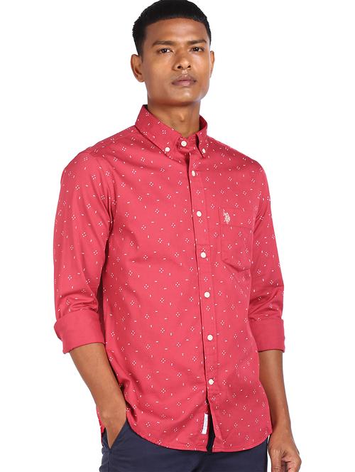 red printed casual shirt - 18075032 - Very Small Image - 1