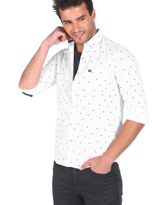 mens micro print casual shirt - 18075688 - Very Small Image - 1