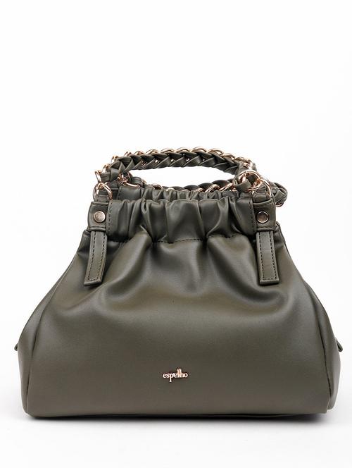 green solid regular handbag - 18075774 - Very Small Image - 1