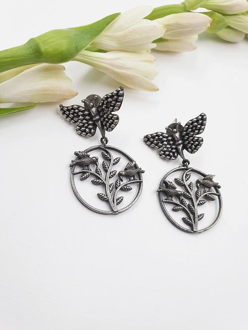 silver metal chandballi earring - 18076087 - Very Small Image - 1