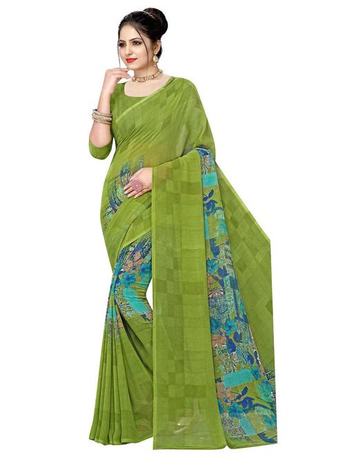 floral printed saree - 18076128 - Very Small Image - 1