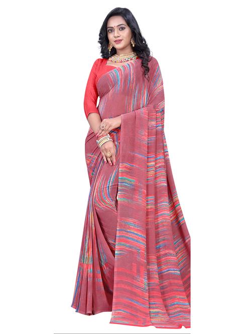 abstract printed saree - 18076144 - Very Small Image - 1