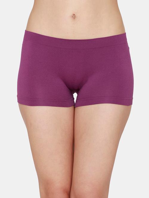 purple solid boy shorts panty - 18076351 - Very Small Image - 1
