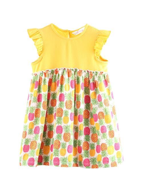 yellow printed frock - 18076364 - Very Small Image - 1