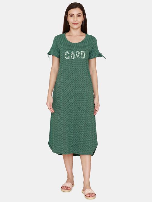 round neck printed nighty - 18076598 - Very Small Image - 1