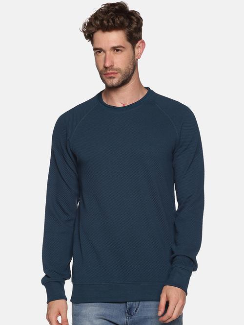 teal blue solid sweatshirt - 18077204 - Very Small Image - 1