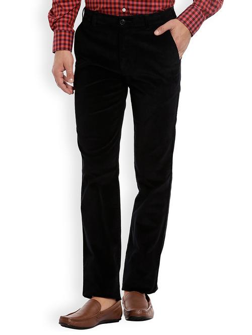 black solid casual trouser - 18077345 - Very Small Image - 1