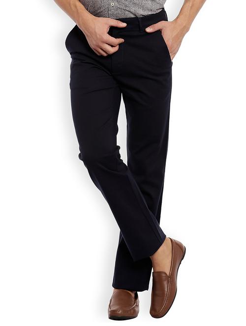 black solid casual trouser - 18077348 - Very Small Image - 1