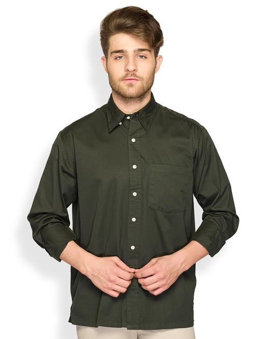 green solid casual shirt - 18077415 - Very Small Image - 1