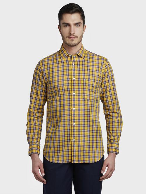 yellow checkered casual shirt - 18077499 - Very Small Image - 1