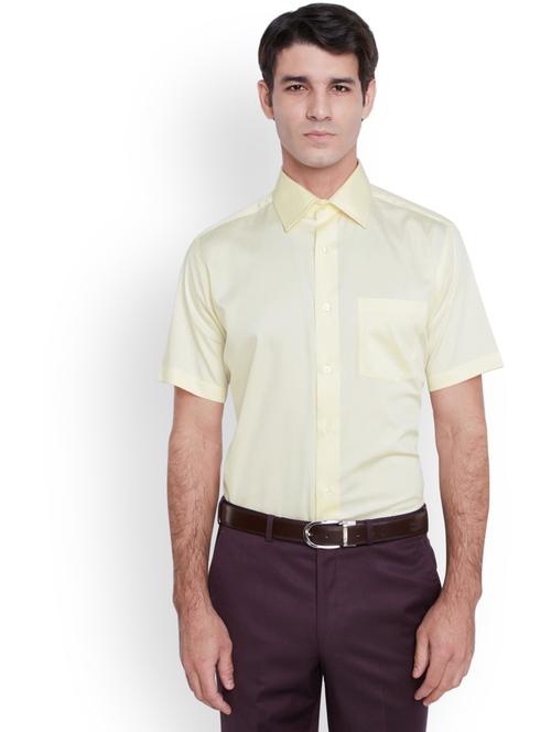 yellow cotton formal shirt - 18077522 - Very Small Image - 1
