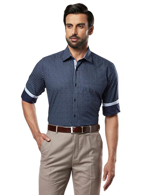 blue cotton formal shirt - 18077635 - Very Small Image - 1