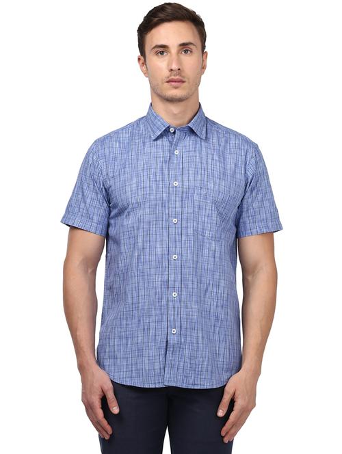 blue checkered casual shirt - 18077656 - Very Small Image - 1