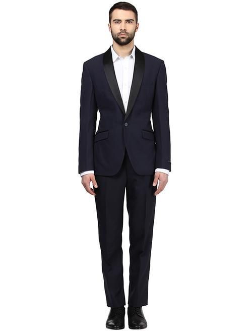 navy blue solid suit - 18077703 - Very Small Image - 1