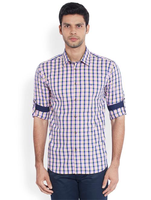 blue checkered casual shirt - 18077787 - Very Small Image - 1