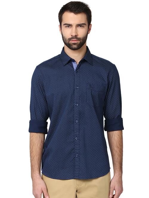 blue printed casual shirt - 18077850 - Very Small Image - 1