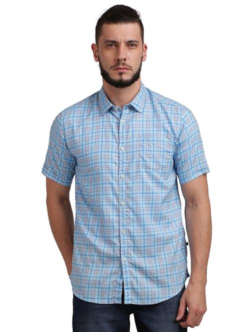 blue checked casual shirt - 18077896 - Very Small Image - 1