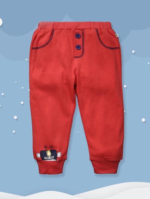 red solid joggers trouser - 18077964 - Very Small Image - 1