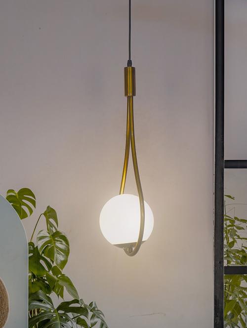 modern antique gold loop hanging pendant light fixture - 18078406 - Very Small Image - 1