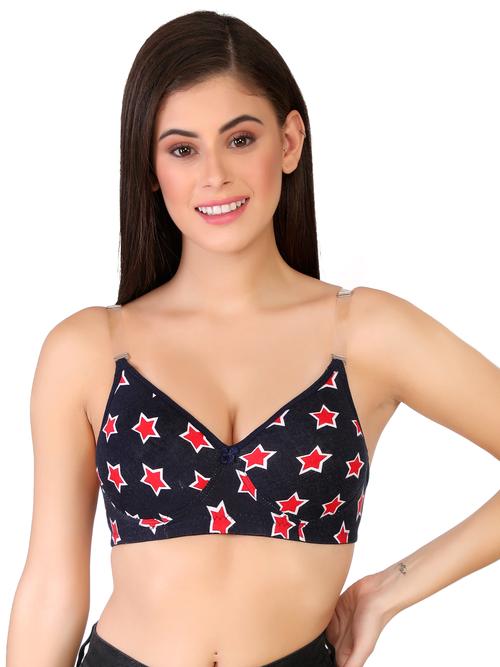 detachable strap star printed t-shirt bra - 18078421 - Very Small Image - 1