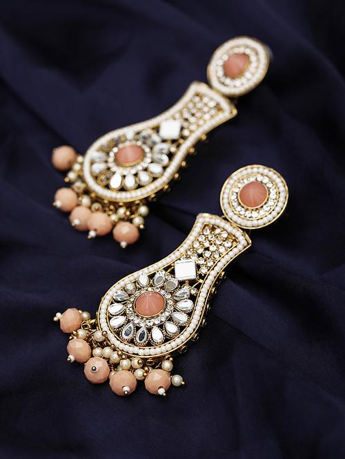 red brass drop earring - 18079689 - Very Small Image - 1