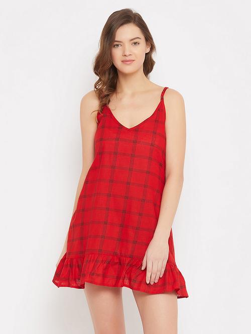 red checkered babydoll - 18080297 - Very Small Image - 1