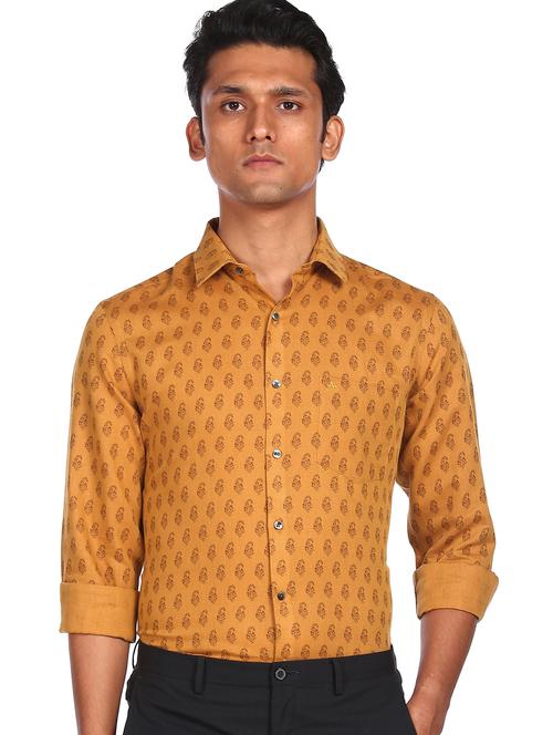 mens block print formal shirt - 18080440 - Very Small Image - 1