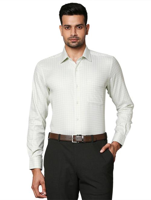 green cotton formal shirt - 18080613 - Very Small Image - 1