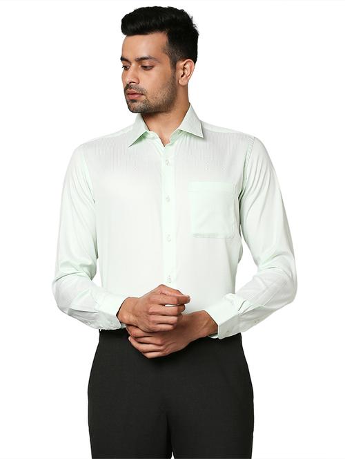 green cotton formal shirt - 18080631 - Very Small Image - 1