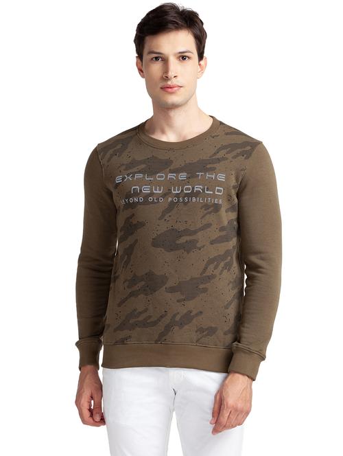 taupe front printed sweatshirt - 18080701 - Very Small Image - 1