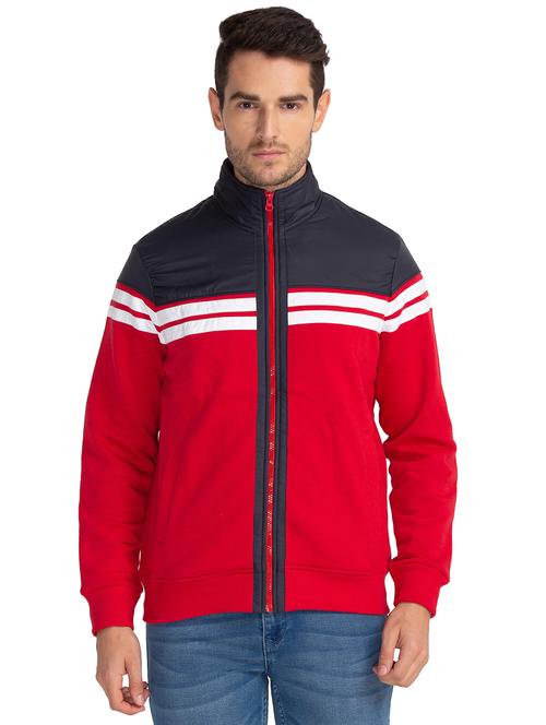 red color blocked sweatshirt - 18080704 - Very Small Image - 1