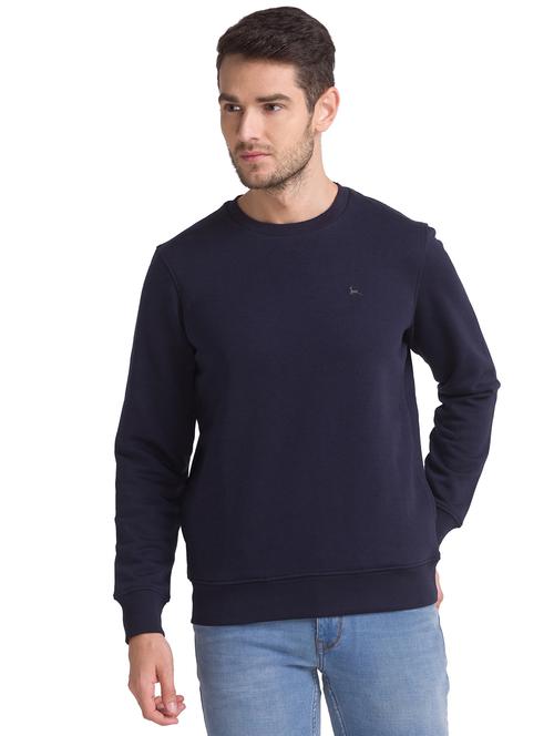 navy blue solid sweatshirt - 18080709 - Very Small Image - 1