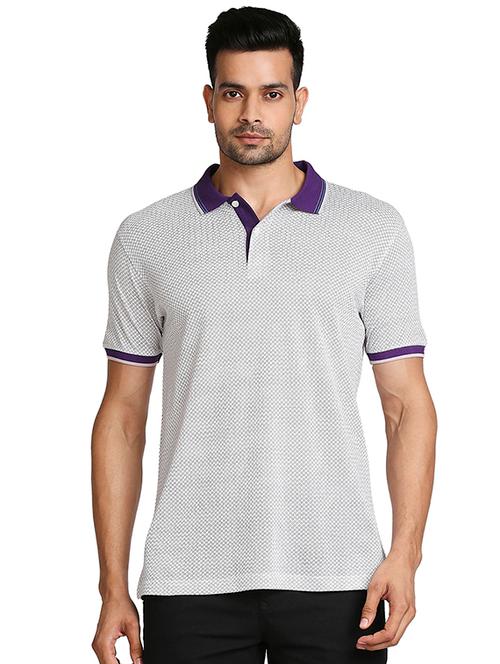purple melange polo t-shirt - 18080717 - Very Small Image - 1