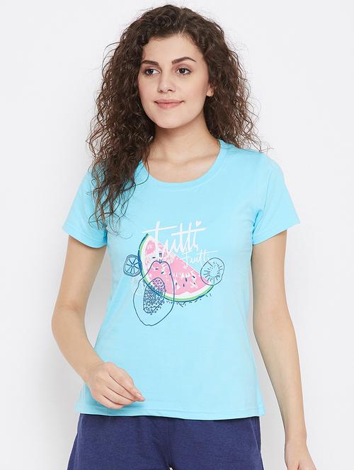 women's front print round neck t-shirt - 18080759 - Very Small Image - 1