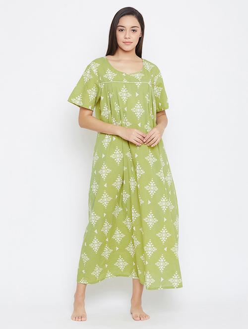 round neck printed nighty - 18080783 - Very Small Image - 1