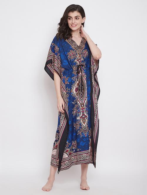 v neck printed kimono - 18080803 - Very Small Image - 1