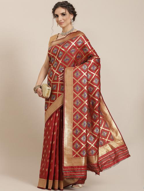 zari work kanjivaram saree - 18080857 - Very Small Image - 1