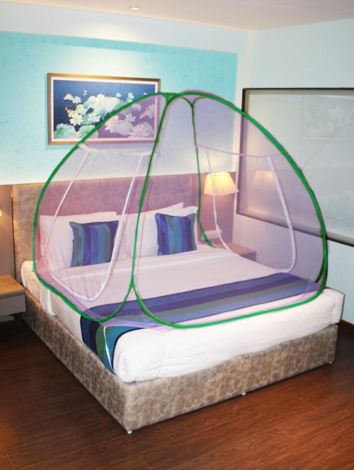 mosquito net purple and green foldable double bed net king size - 18081381 - Very Small Image - 1