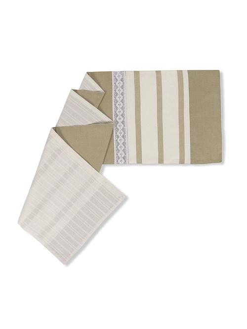 fireflies white & green strips pattern table runner with 50% cotton + 50% linen 33 x 150 cm - 18081628 - Very Small Image - 1
