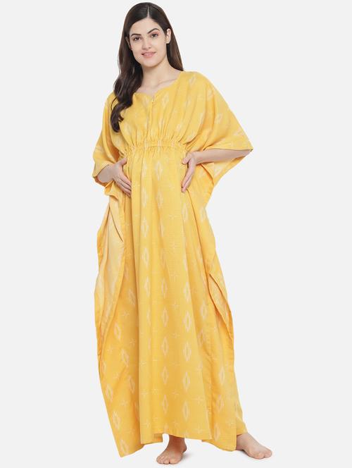 yellow rayon maternity wear - 18081891 - Very Small Image - 1