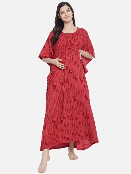 red rayon maternity wear - 18081903 - Very Small Image - 1