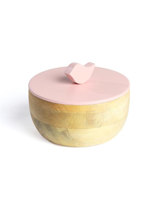 fireflies wood container artisan crafted handcrafted sustainable wooden container with lift off lids (pack of 1, pink bluff) - 18082076 - Very Small Image - 1