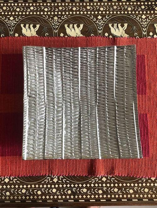 fireflies square platter decorative platter cake stand display set dessert stand fruit stand (pack of 1, silver) - 18082223 - Very Small Image - 1