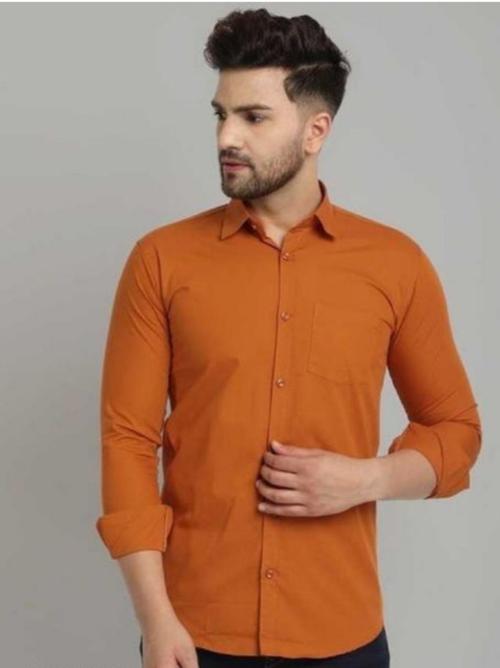orange cotton shirt - 18082686 - Very Small Image - 1