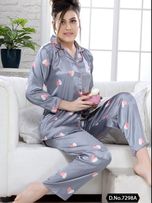 satin night suit - 18082816 - Very Small Image - 1