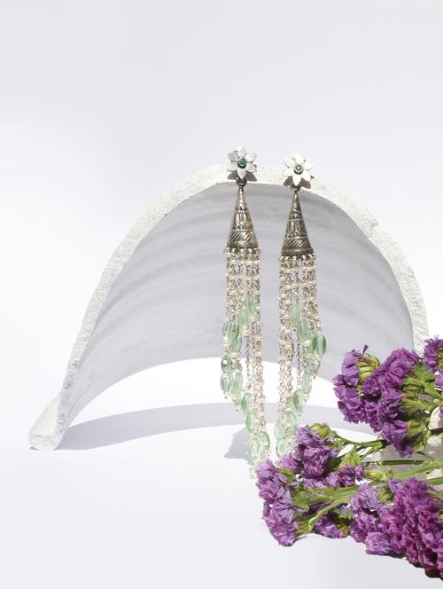 silver jhumka earring - 18082951 - Very Small Image - 1