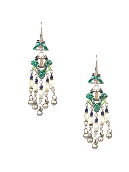 silver drop earring - 18082980 - Very Small Image - 1