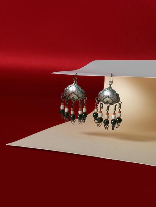 silver drop earring - 18082993 - Very Small Image - 1