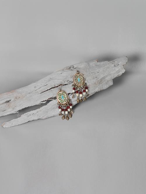 silver drop earring - 18083008 - Very Small Image - 1